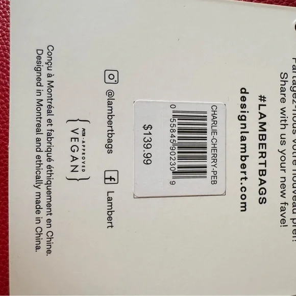 NWT Lambert Red Charlie Backpack - Picture 6 of 6